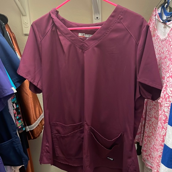 Grey's Anatomy Tops - Maroon Scrub Top and Bottom